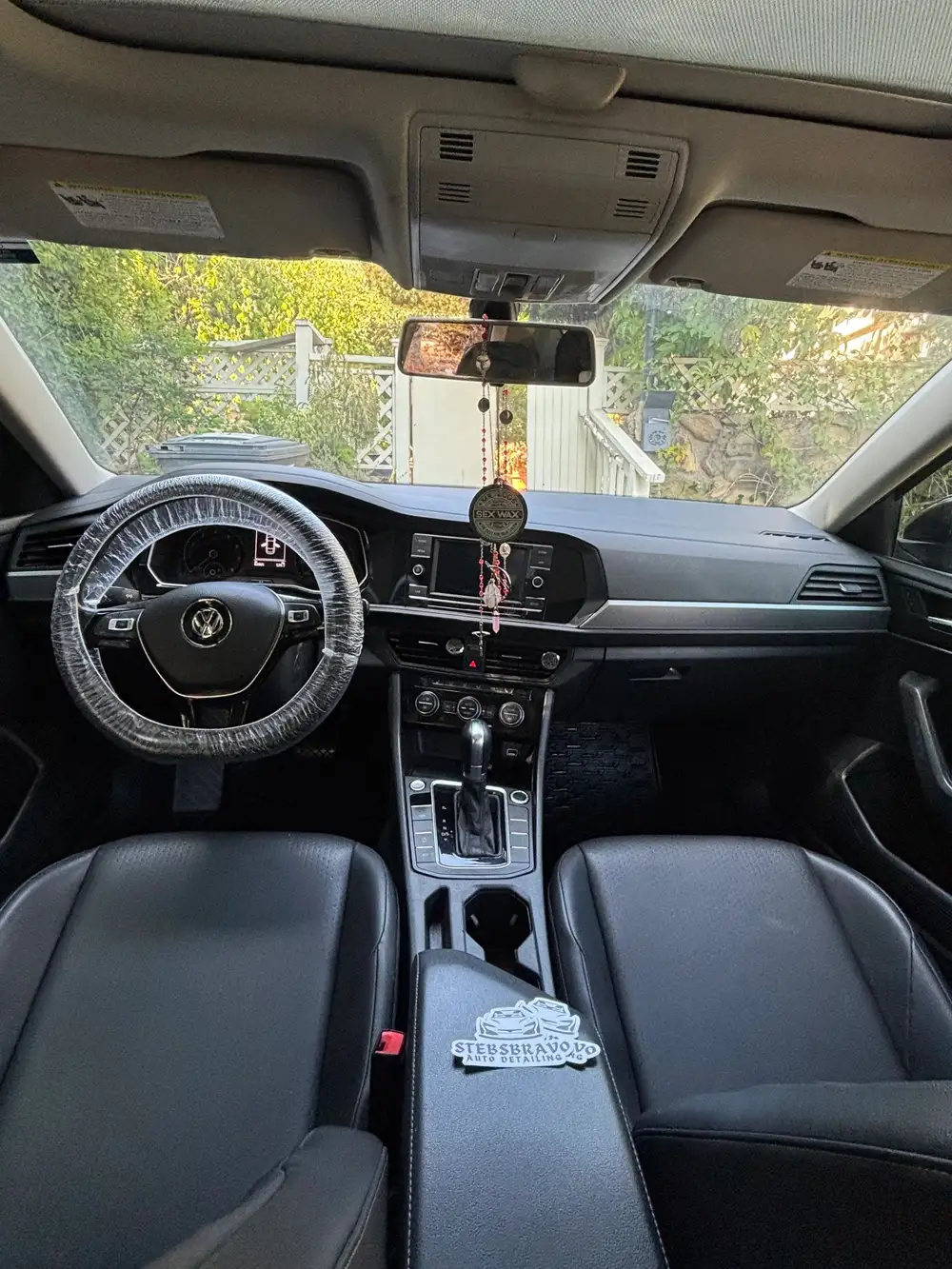 Volkswagen interior, black leather, detailed