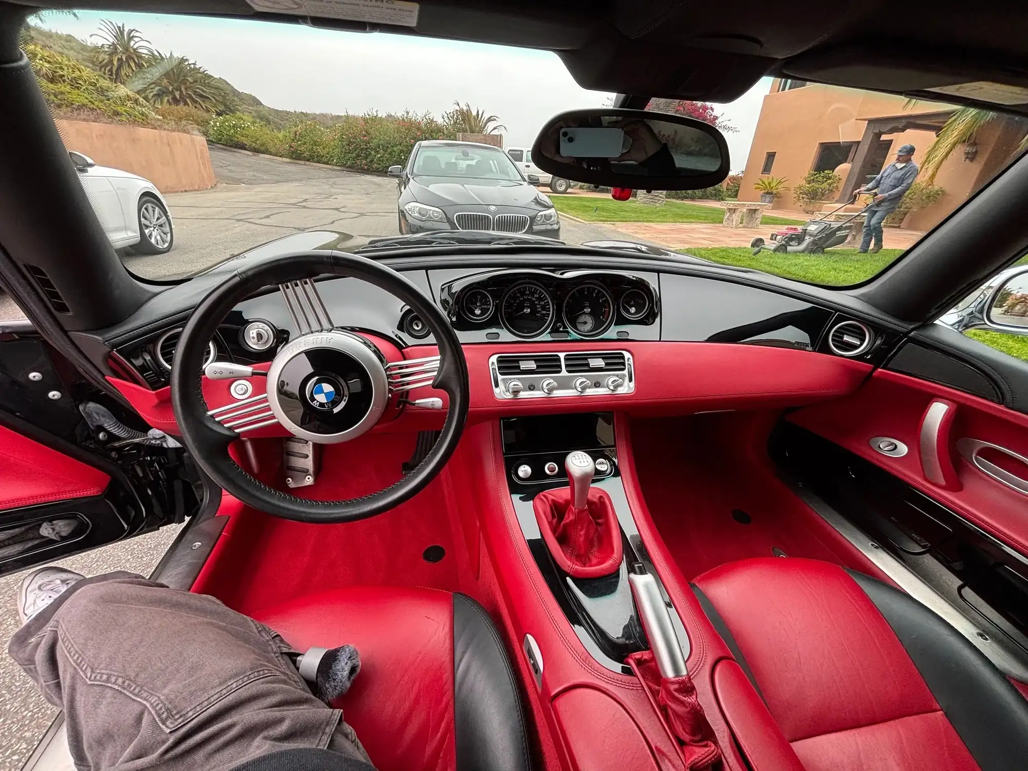 Red leather BMW Z8 interior after a Steb's Bravo detail